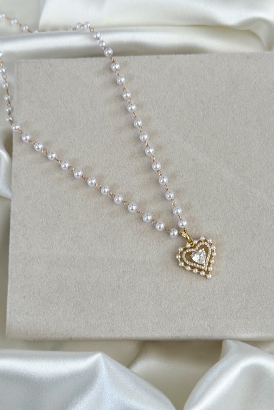 Κολιε Pearl heart