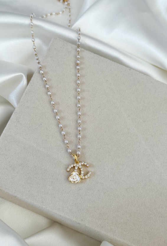 Κολιε Pearl chan gold