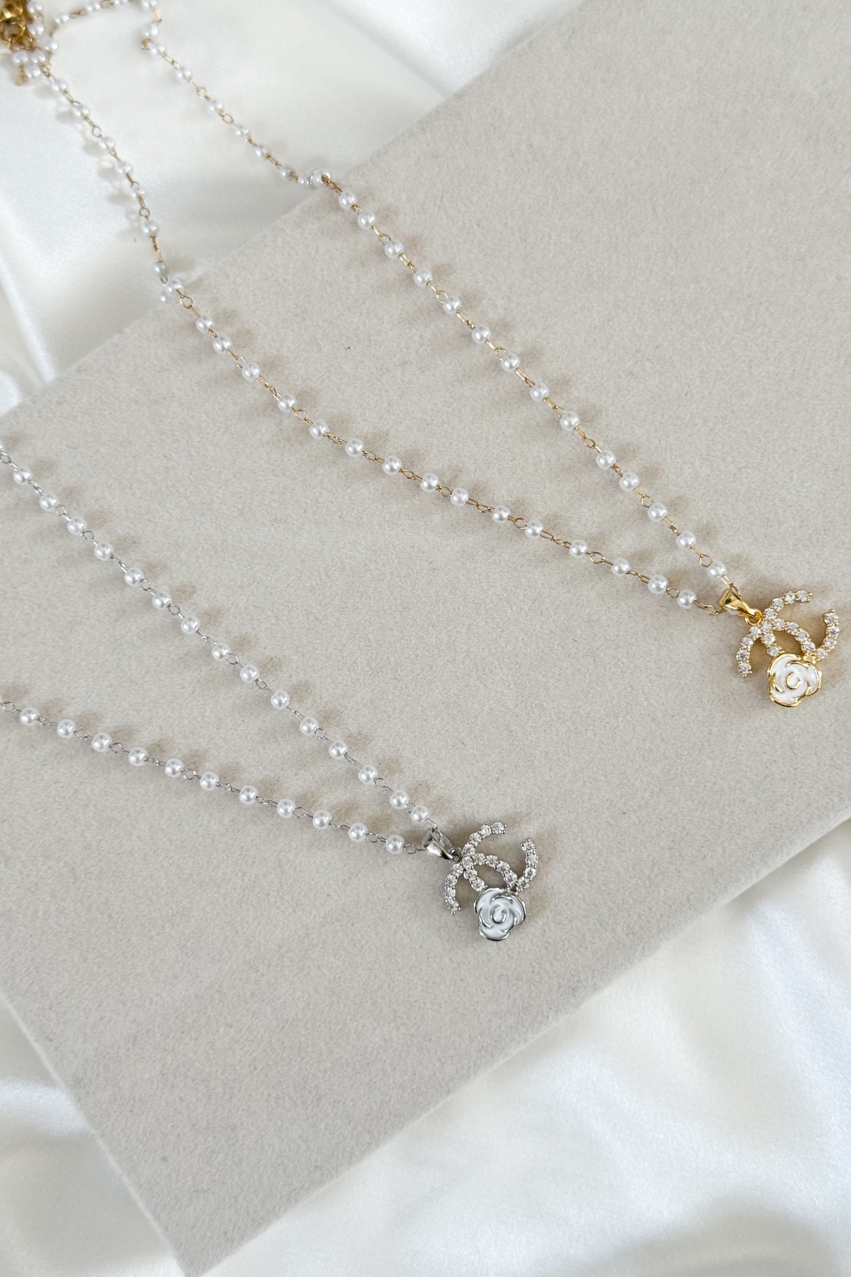 Κολιε Pearl chan silver