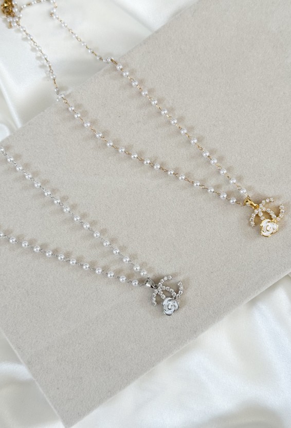 Κολιε Pearl chan silver